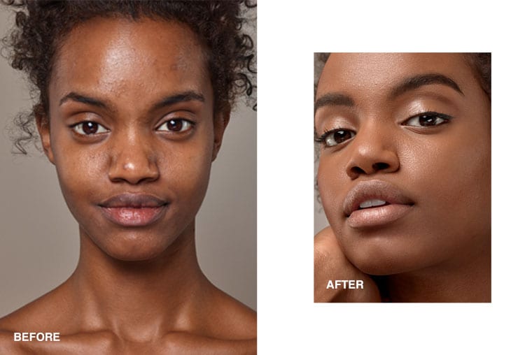 foundation makeup before after